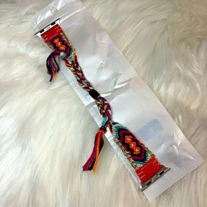 Apple Watch band braided design,chain accent,tassel ends w/adjustable slip and